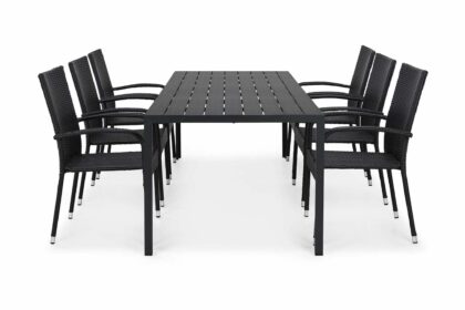 Matgrupp utomhus tunis 205 + 6 thor light stol - svart