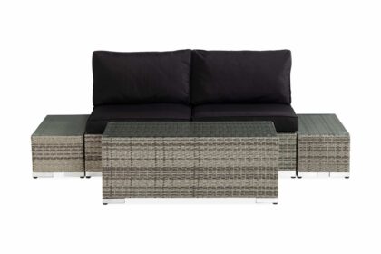 Loungegrupp utomhus bahamas 2-sits 1 bord - 2 avslut grå