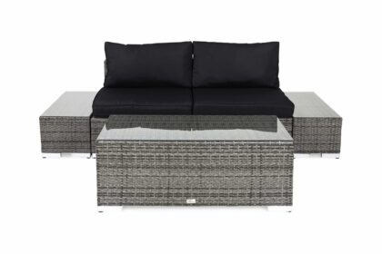 Loungegrupp utomhus bahamas 2-sits 1 bord m hylla - 2 avslut grå
