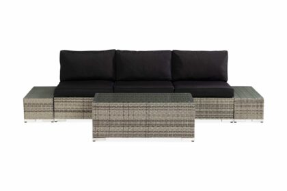 Loungegrupp utomhus bahamas 3-sits 1 bord - 2 avslut grå