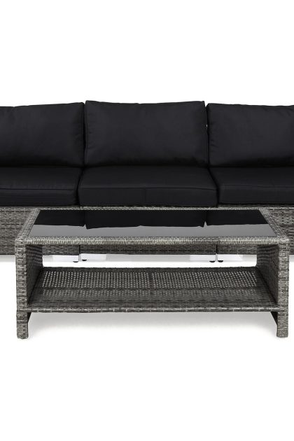 Loungegrupp Utomhus Bahamas 3-sits 1 Bord m Hylla - 2 Avslut Grå