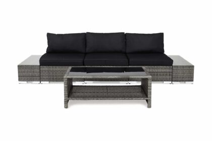 Loungegrupp utomhus bahamas 3-sits 1 bord m hylla - 2 avslut grå