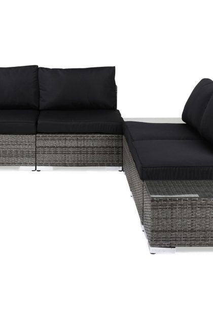 Loungegrupp Utomhus Bahamas 5-sits 1 Divan/Bord - 2 Avslut Grå