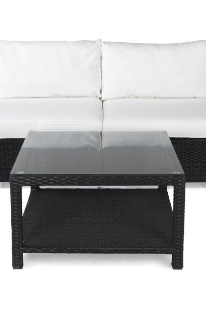 Loungegrupp Utomhus Bahamas 2-sits 1 Bord 75x75 - 2 Avslut Svart
