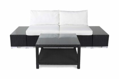 Loungegrupp utomhus bahamas 2-sits 1 bord 75x75 - 2 avslut svart