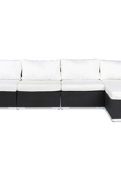 Loungegrupp Utomhus Bahamas 5-sits 1 Divan/Bord - 2 Avslut Svart