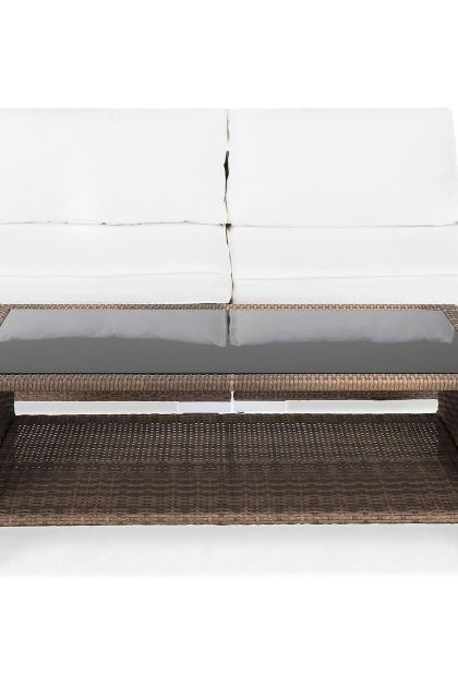 Loungegrupp Utomhus Bahamas 2-sits 1 Bord m Hylla - 2 Avslut Sand