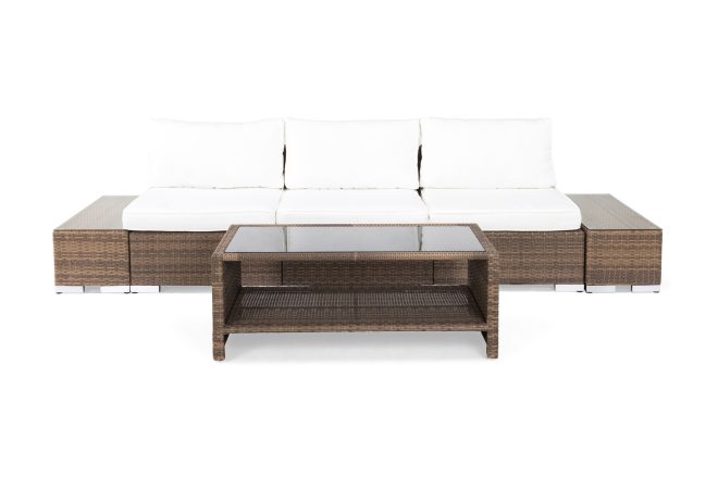 Loungegrupp utomhus bahamas 3-sits 1 bord m hylla - 2 avslut sand
