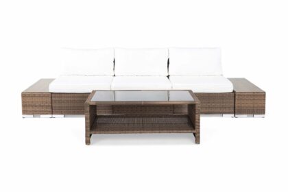 Loungegrupp utomhus bahamas 3-sits 1 bord m hylla - 2 avslut sand