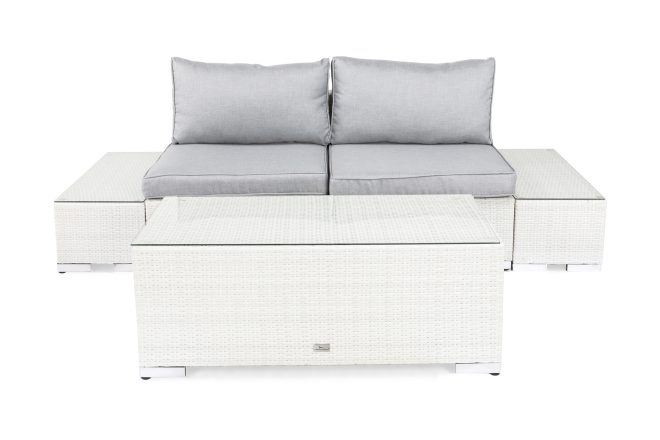 Loungegrupp Utomhus Bahamas 2-sits 1 Bord - 2 Avslut Vit