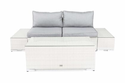 Loungegrupp utomhus bahamas 2-sits 1 bord - 2 avslut vit