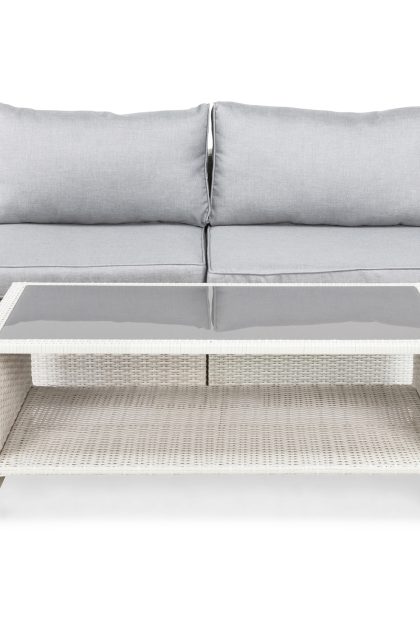 Loungegrupp utomhus bahamas 2-sits 1 bord m hylla - 2 avslut vit