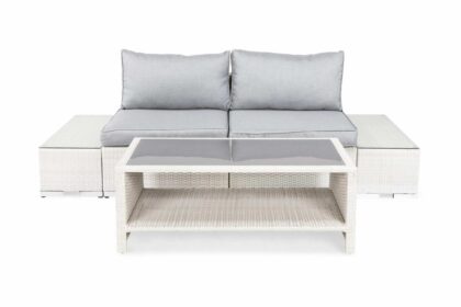Loungegrupp utomhus bahamas 2-sits 1 bord m hylla - 2 avslut vit