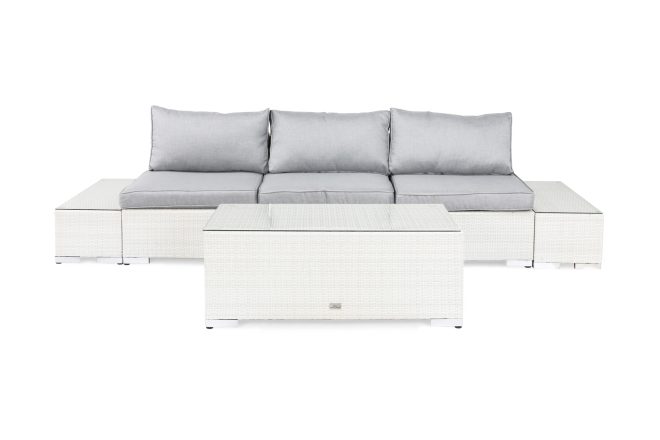 Loungegrupp utomhus bahamas 3-sits 1 bord - 2 avslut vit