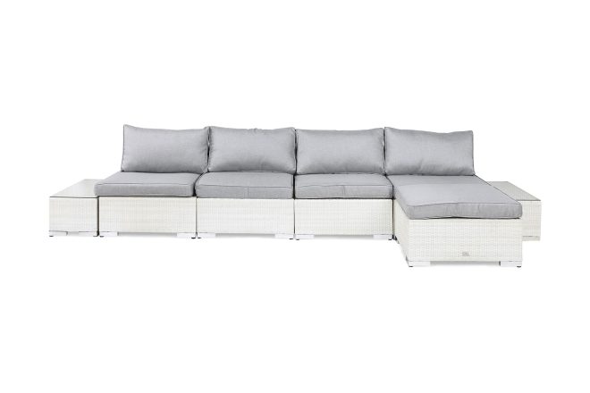 Loungegrupp utomhus bahamas 4-sits 1 divan/bord - 2 avslut vit