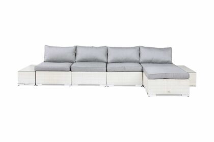Loungegrupp utomhus bahamas 4-sits 1 divan/bord - 2 avslut vit