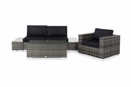 Loungegrupp utomhus bahamas 3-sits 1 bord - 2 avslut 1 fåtölj grå