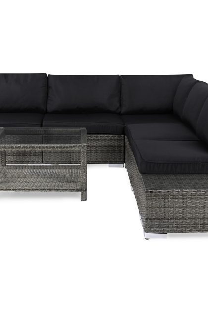 Loungegrupp utomhus bahamas 5-sits 1 bord 75x75 - 2 avslut grå