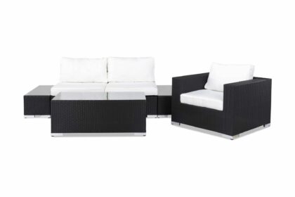 Loungegrupp utomhus bahamas 3-sits 1 bord - 2 avslut 1 fåtölj svart