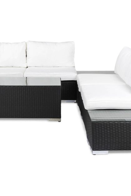 Loungegrupp utomhus bahamas 5-sits 1 bord - 1 divan 2 avslut svart