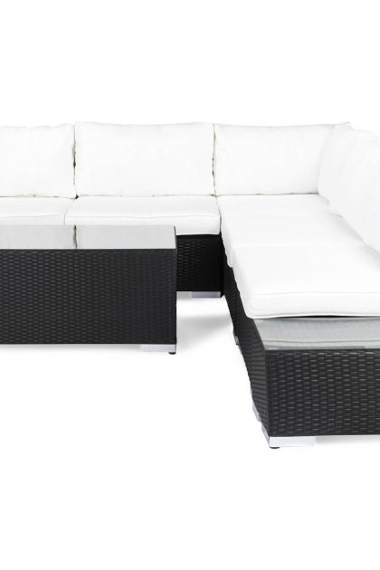 Loungegrupp utomhus bahamas 5-sits 1 bord - 2 avslut svart