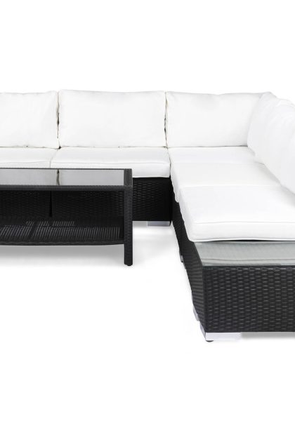Loungegrupp utomhus bahamas 5-sits 1 bord m hylla - 2 avslut svart