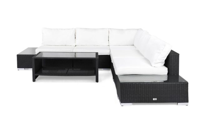 Loungegrupp utomhus bahamas 5-sits 1 bord m hylla - 2 avslut svart