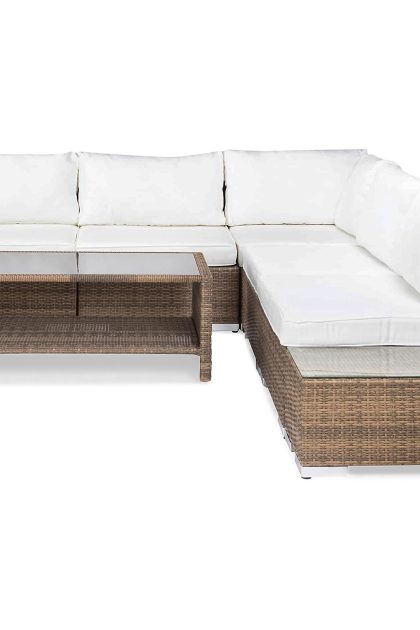 Loungegrupp utomhus bahamas 5-sits 1 bord m hylla - 2 avslut sand