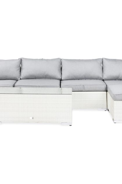 Loungegrupp utomhus bahamas 5-sits 1 bord - 2 avslut 1 divan vit