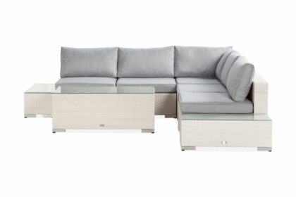 Loungegrupp utomhus bahamas 5-sits 1 bord - 2 avslut vit