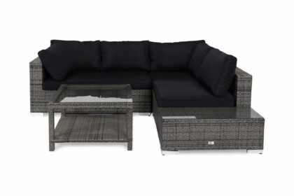 Loungegrupp utomhus bahamas 4-sits bord 75x75 - avslut grå