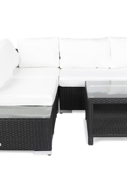 Loungegrupp utomhus bahamas 4-sits bord 75x75 - avslut svart