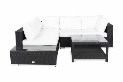 Loungegrupp utomhus bahamas 4-sits bord 75x75 - avslut svart