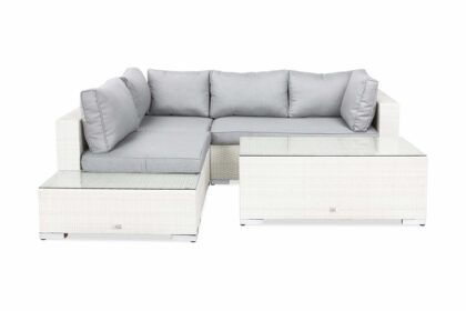 Loungegrupp utomhus bahamas 4-sits bord - avslut vit