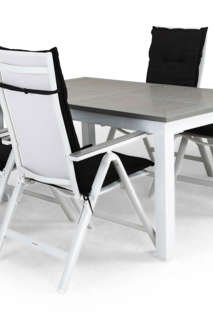 Matgrupp utomhus monaco 152-210x90+4 monaco light positionsstol dyna - vit|grå|svart