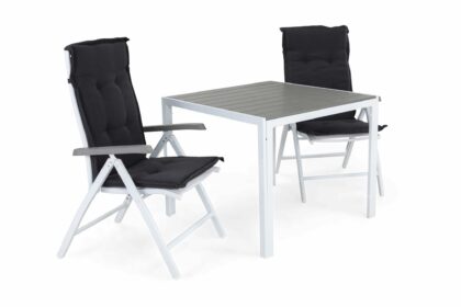 Matgrupp utomhus tunis 90 + 2 monaco lyx positionsstol m dyna - vit|vit|grå