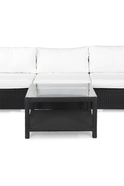 Loungegrupp Utomhus Bahamas 3-sits 1 Bord 75x75 - 2 Avslut Svart