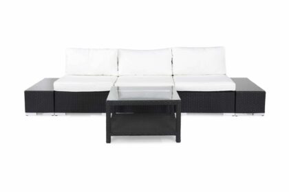 Loungegrupp utomhus bahamas 3-sits 1 bord 75x75 - 2 avslut svart
