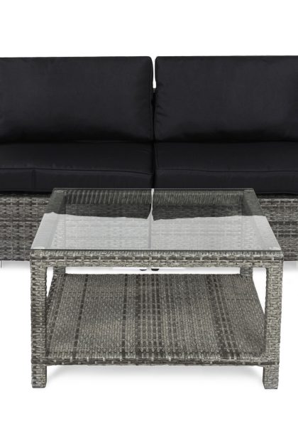 Loungegrupp Utomhus Bahamas 2-sits 1 Bord 75x75 - 2 Avslut Grå