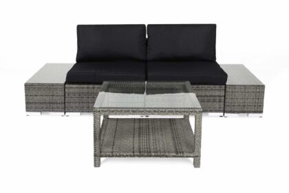 Loungegrupp utomhus bahamas 2-sits 1 bord 75x75 - 2 avslut grå