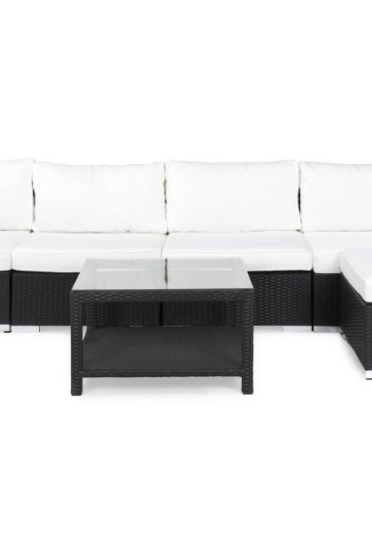 Loungegrupp Utomhus Bahamas 5-sits Bord 75x75 - Divan|Bord Svart