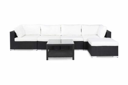 Loungegrupp utomhus bahamas 5-sits bord 75x75 - divan|bord svart