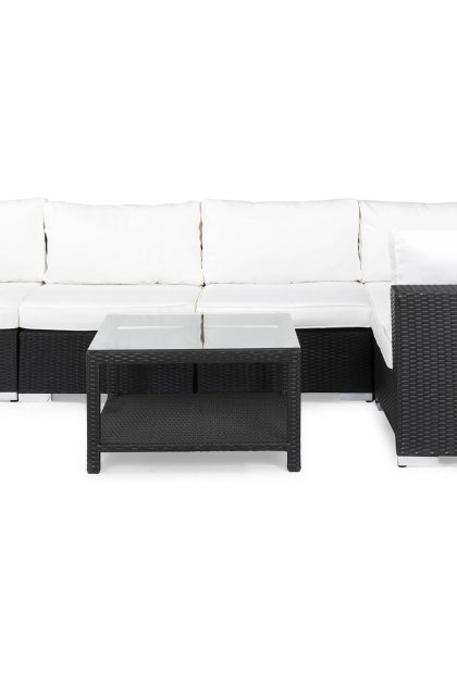 Loungegrupp Utomhus Bahamas 5-sits Bord 75x75 - Svart