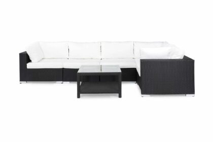 Loungegrupp utomhus bahamas 5-sits bord 75x75 - svart