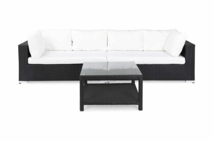 Loungegrupp utomhus bahamas 4-sits bord 75x75 - svart