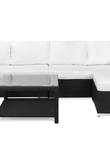 Loungegrupp Utomhus Bahamas 5-sits Bord 75x75 - Divan|Bord Svart