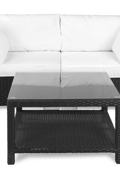 Loungegrupp Utomhus Bahamas 2-sits Bord 75x75 - Svart