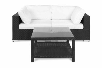 Loungegrupp utomhus bahamas 2-sits bord 75x75 - svart