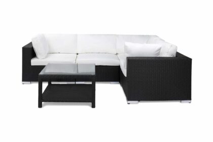 Loungegrupp utomhus bahamas 4-sits bord 75x75 - svart