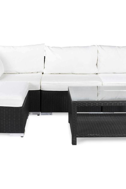 Loungegrupp utomhus bahamas 4-sits bord 75x75 - divan|bord svart